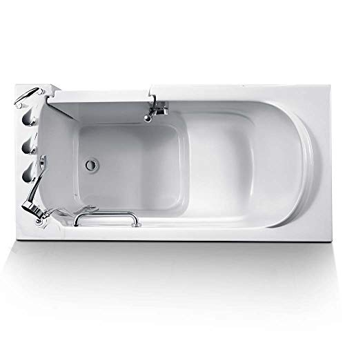 Walk-In Bathtub 30 in. x 60 in. Therapeutic Soaking Bathtub and Faucet Set (White) (Left Drain) EnergyTubsWalk-inTub