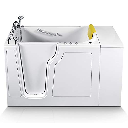 Walk-in Bathtub 28 in. x 52 in. with Combo Air & Whirlpool Massage and Faucet Set (White) (Left Drain) EnergyTubsWalk-inTub