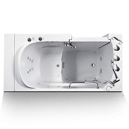 Walk-in Bathtub 28 in. x 52 in. with Combo Air & Whirlpool Massage and Faucet Set (White) (Right Drain) EnergyTubsWalk-inTub