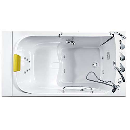 Walk-in Bathtub 28 in. x 52 in. Luxury Whirlpool Massage and Faucet Set (White) (Right Drain) EnergyTubsWalk-inTub