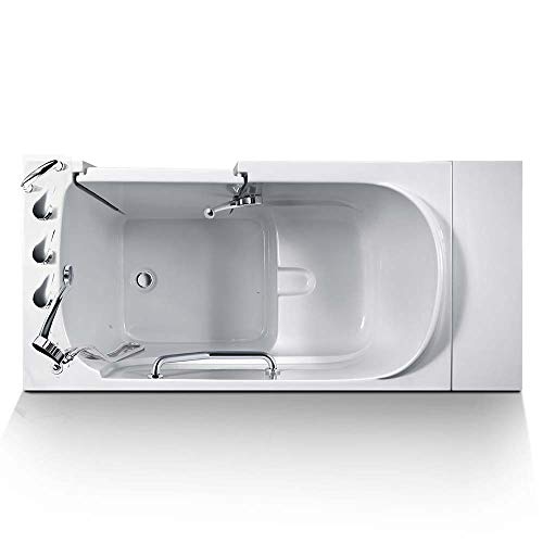 Walk-In Bathtub 33 in. x 55 in. Therapeutic Soaking Bathtub and Faucet Set (White) (Left Drain) EnergyTubsWalk-inTub