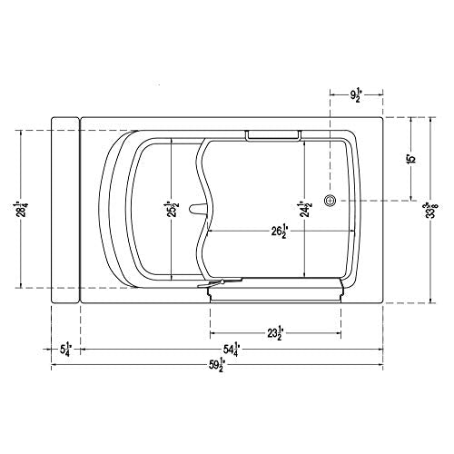 Walk-in Bathtub 33 in. x 55 in. with Combo Air & Whirlpool Massage and Faucet Set (White) (Right Drain) EnergyTubsWalk-inTub