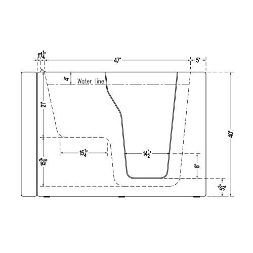 Walk-in Bathtub 33 in. x 55 in. with Combo Air & Whirlpool Massage and Faucet Set (White) (Right Drain) EnergyTubsWalk-inTub