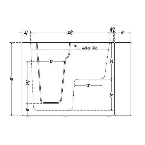 Walk-in Bathtub 28 in. x 52 in. Luxury Whirlpool Massage and Faucet Set (White) (Right Drain) EnergyTubsWalk-inTub