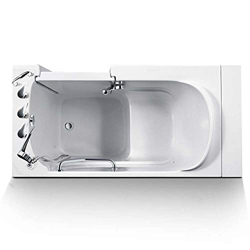 Premium White Therapeutic Soaking Walk-In Bathtub With Faucet Set-Walk-in Tubs