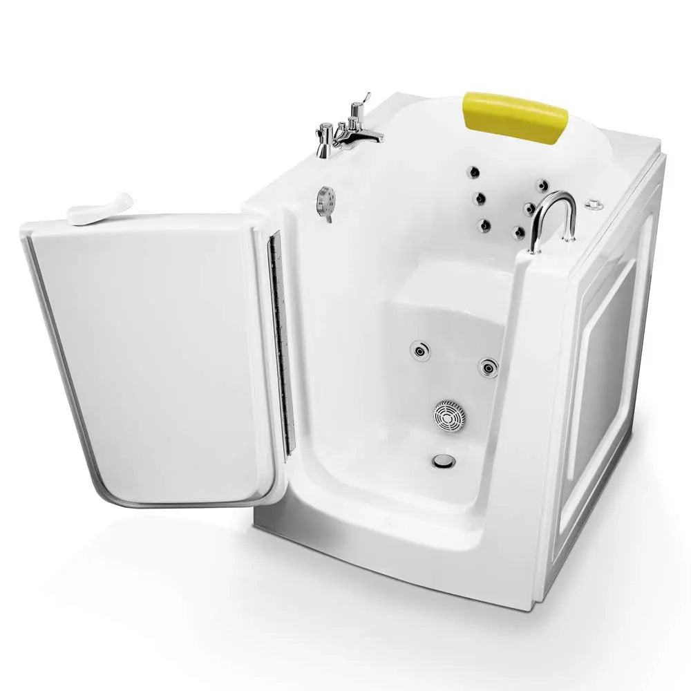 Walk-in Bathtub 31 in. x 38 in. Luxury Whirlpool Massage and Faucet Set (White) (Right Drain) Energy Tubs
