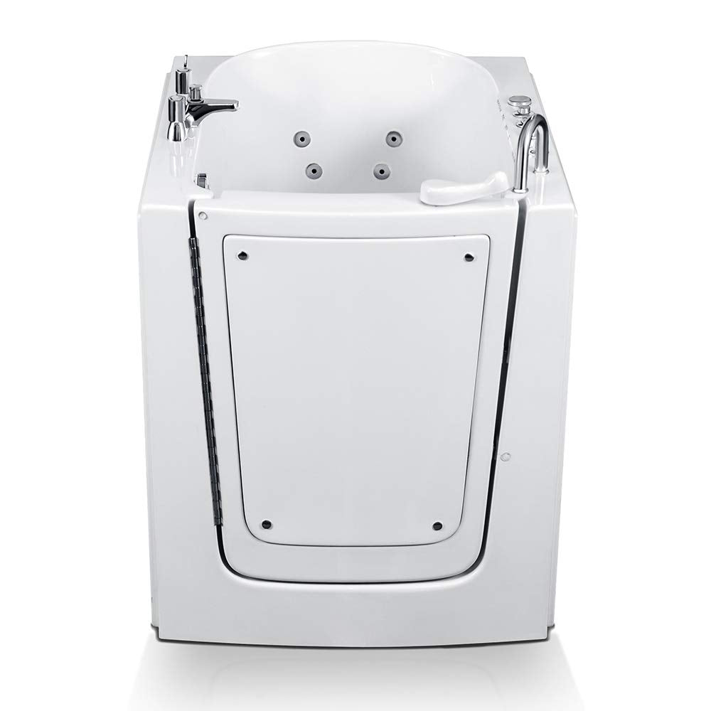 Walk-in Bathtub 31 in. x 38 in. with Combo Air & Whirlpool Massage and Faucet Set (White) (Right Drain)