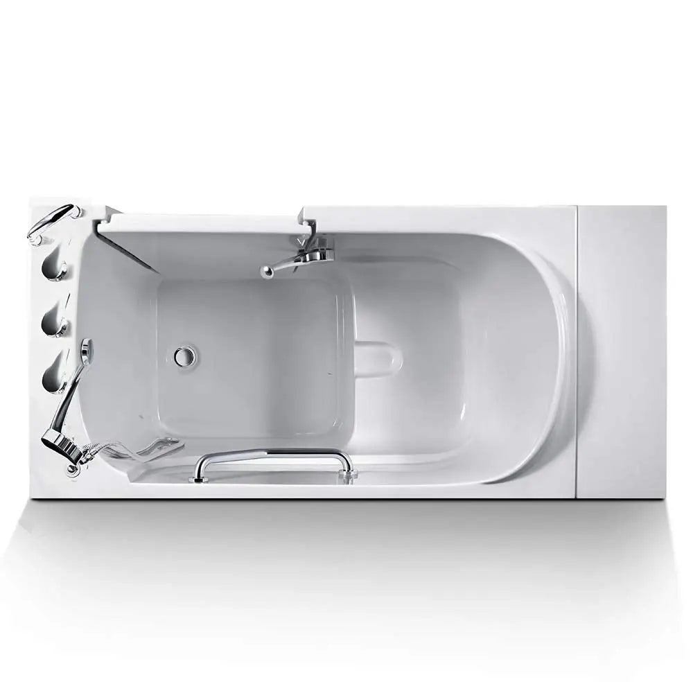 Walk-In Bathtub 33 in. x 55 in. Therapeutic Soaking Bathtub and Faucet Set (White) (Left Drain) Energy Tubs