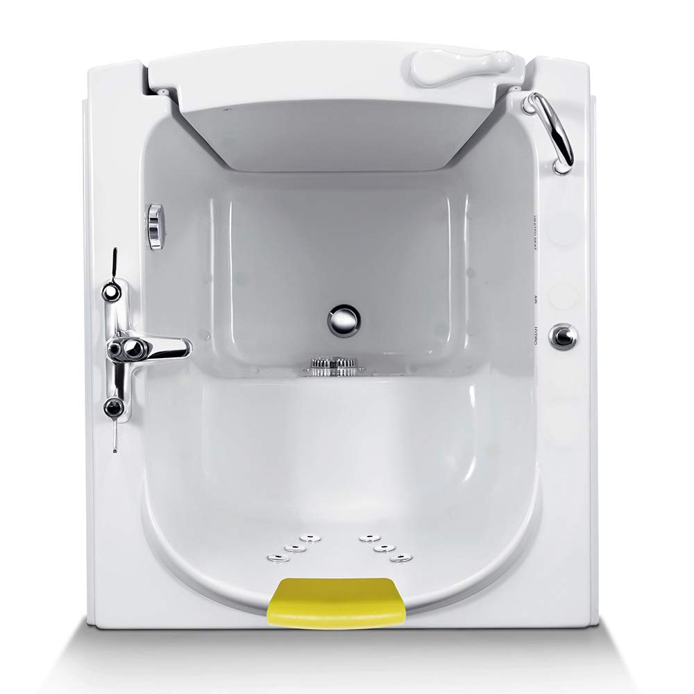 Walk-in Bathtub 31 in. x 38 in. Luxury Whirlpool Massage and Faucet Set (White) (Right Drain)